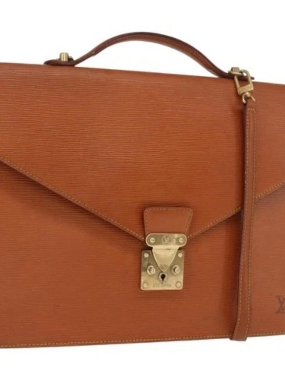 LOUIS VUITTON Epi Porte Documents Bandouliere Zipangu Gold M54468 LV Auth 168237